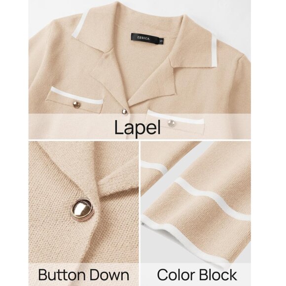 ZESICA Knit Two‑Piece Lounge Set – Sweater Top & Wide‑Leg Pants – M NWT - Picture 7 of 10